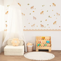 Boho Floral Pony Nursery Peel and Stick Wall Decals