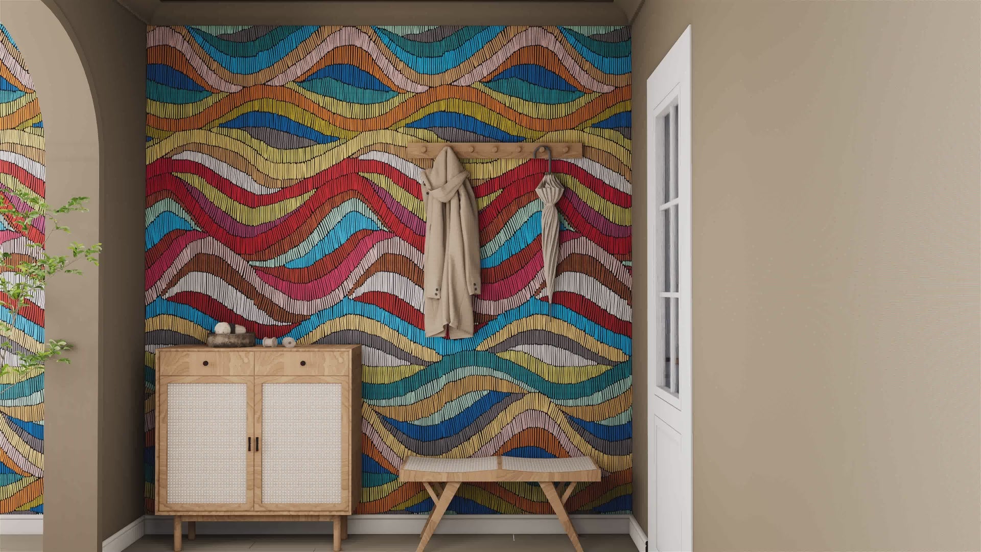 抽象潮汐多彩壁纸壁画– ZEEKO HOME