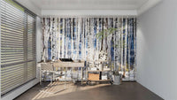 Forest Blue Wallpaper Mural