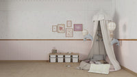 Peel & Stick Wall Panel Decals – Blush Wainscoting Look + Scalloped Border Trim Removable